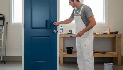 Professional door painting in Cleveland, OH by expert house painters using durable weather-resistant finishes