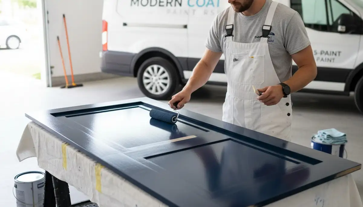 Professional exterior door painting in Cleveland OH by expert house painters for lasting curb appeal