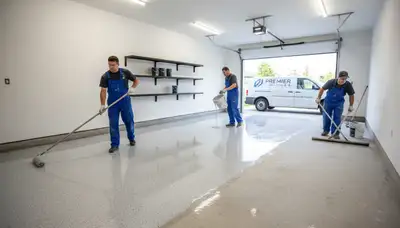 Epoxy garage floor coating in Cleveland OH with durable, moisture-resistant professional finish
