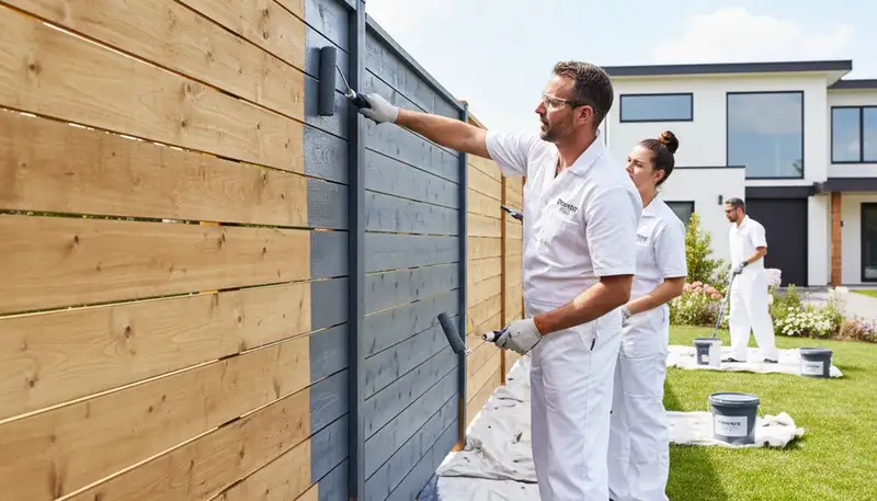 Professional fence painting in Cleveland OH with weather-resistant coatings for lasting curb appeal