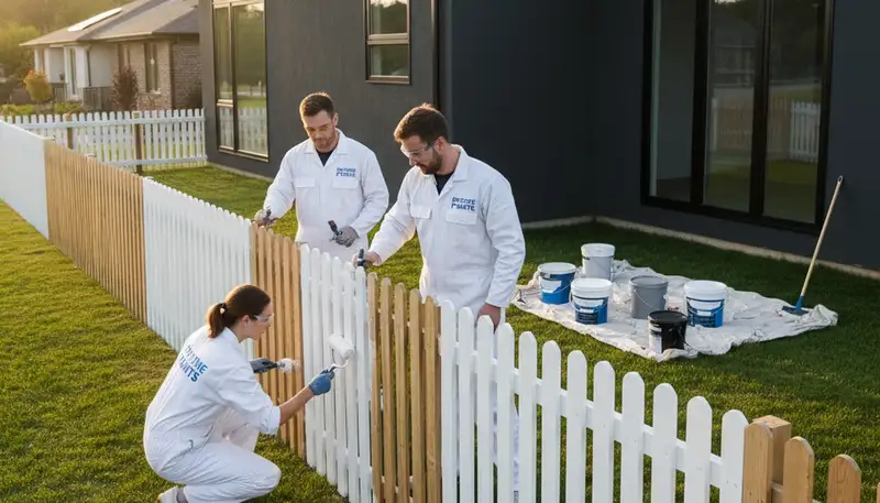 Professional fence painting in Cleveland OH with weather-resistant coatings for long-lasting finish