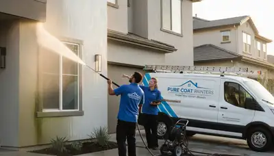 Professional pressure cleaning house exterior by local painters in Cleveland, OH