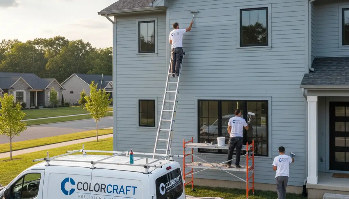 Professional siding painting on Cleveland, OH home with durable weather‑resistant finish